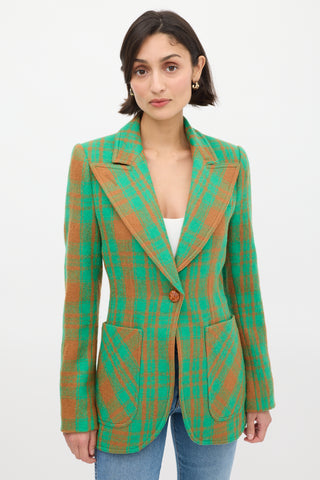 Smythe Green 
Brown Wool Check Blazer