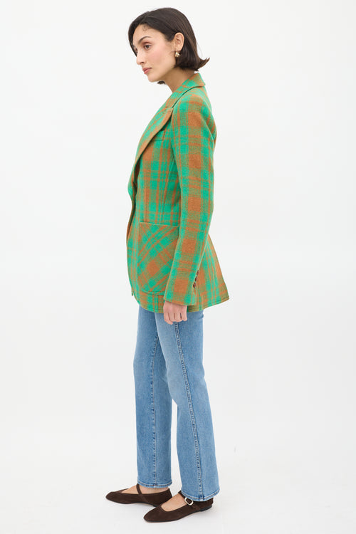 Smythe Green 
Brown Wool Check Blazer