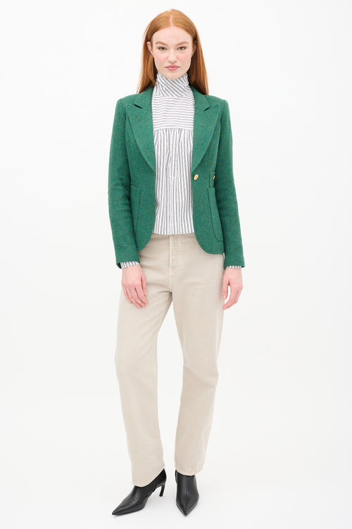 Smythe Green 
Brown Wool Duchess Blazer