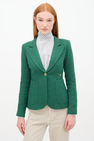 Smythe Green 
Brown Wool Duchess Blazer