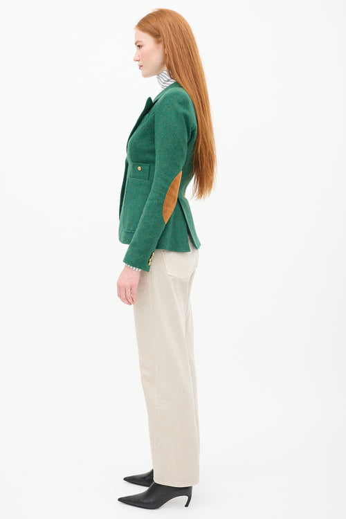 Smythe Green 
Brown Wool Duchess Blazer