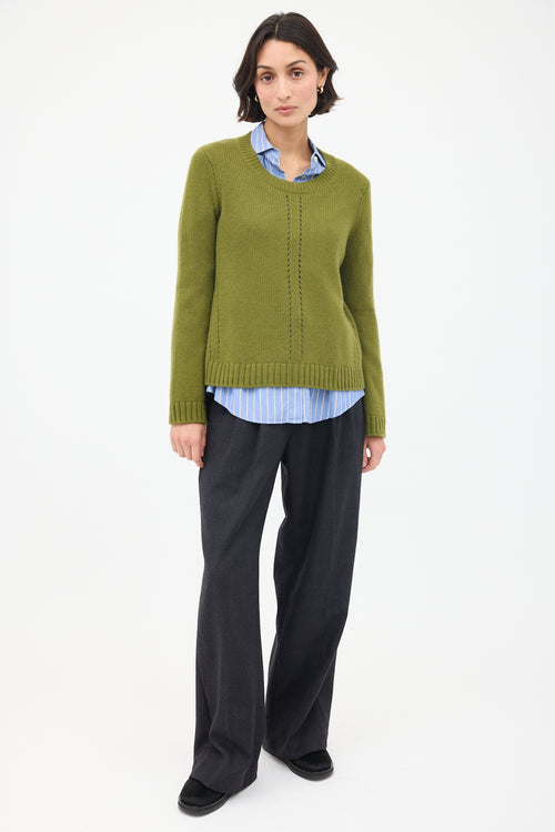 Smythe Green Cashmere Crewneck Sweater