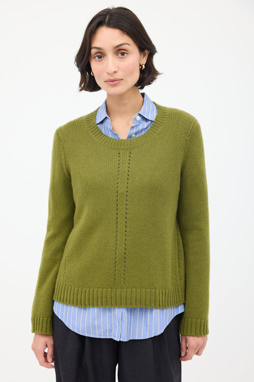 Smythe Green Cashmere Crewneck Sweater