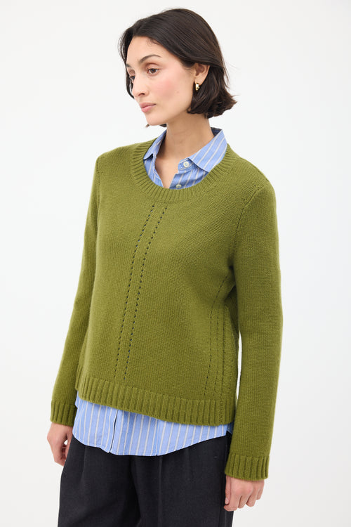 Smythe Green Cashmere Crewneck Sweater