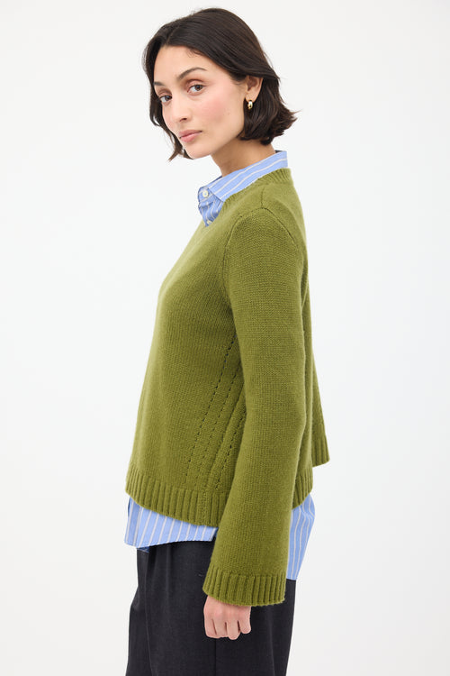 Smythe Green Cashmere Crewneck Sweater