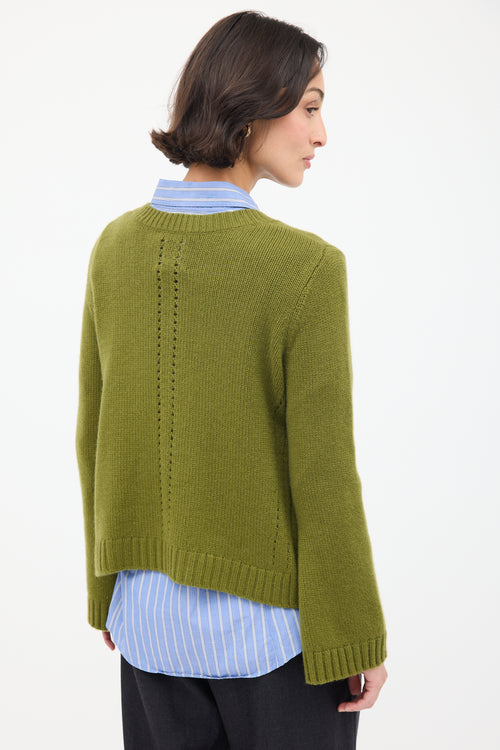 Smythe Green Cashmere Crewneck Sweater