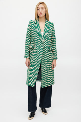 Smythe Green 
Cream Wool Bow Coat