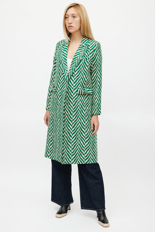 Smythe Green 
Cream Wool Bow Coat