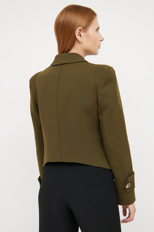 Smythe Green Cropped Double Breasted Blazer