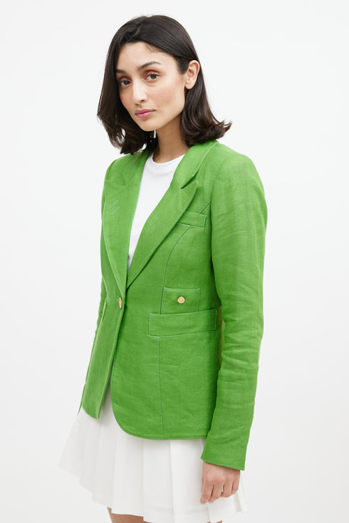 Smythe Green 
Gold Linen Blazer