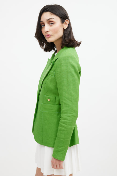 Smythe Green 
Gold Linen Blazer