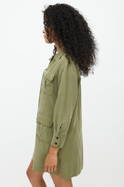 Smythe Green Lace Up Shirt Dress