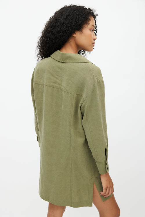 Smythe Green Lace Up Shirt Dress