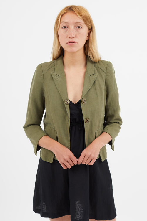 Smythe Green Lightweight Cropped Blazer