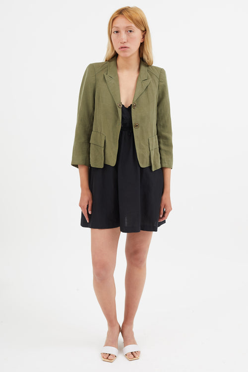 Smythe Green Lightweight Cropped Blazer