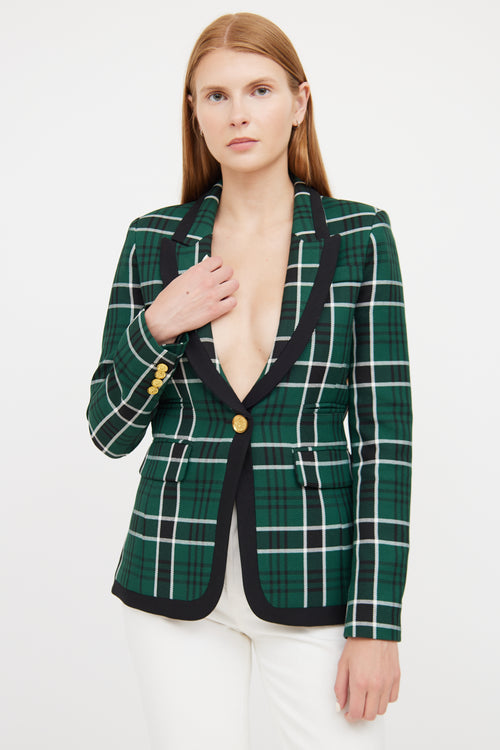 Smythe Green, Black 
White Plaid Blazer