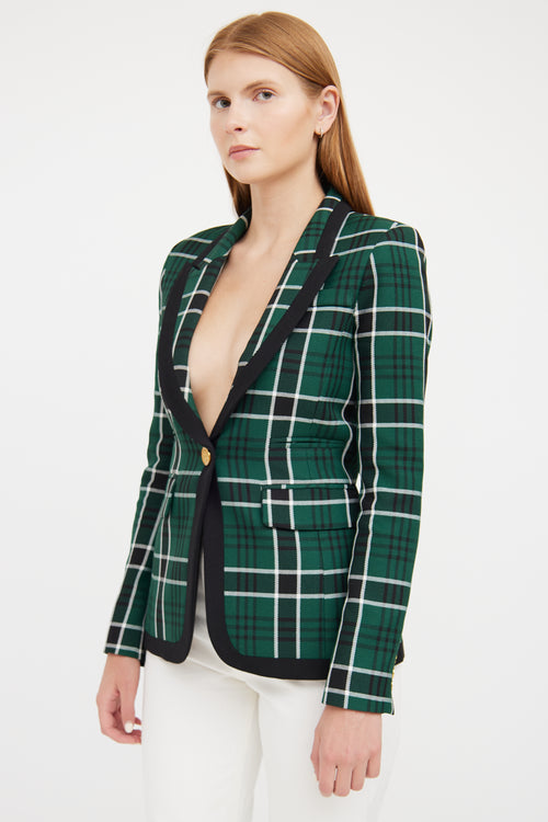 Smythe Green, Black 
White Plaid Blazer