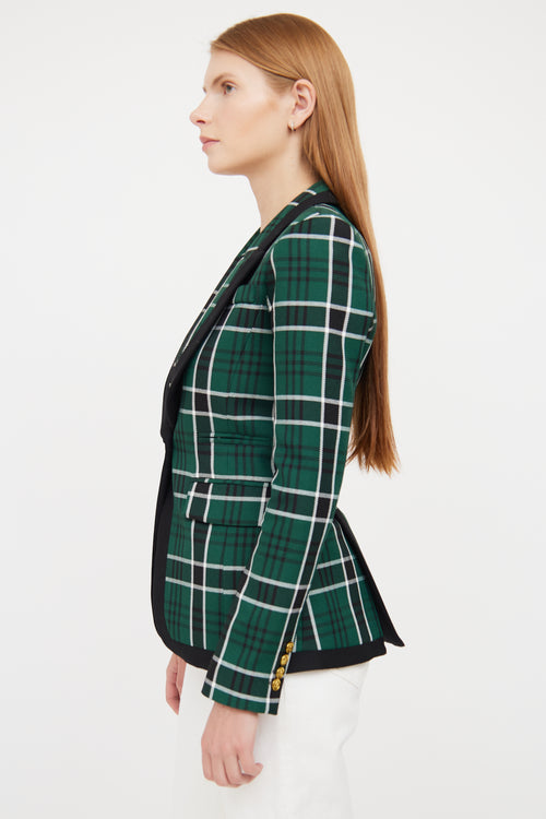 Smythe Green, Black 
White Plaid Blazer