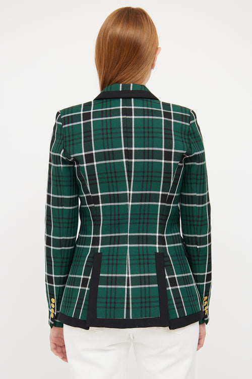 Smythe Green, Black 
White Plaid Blazer