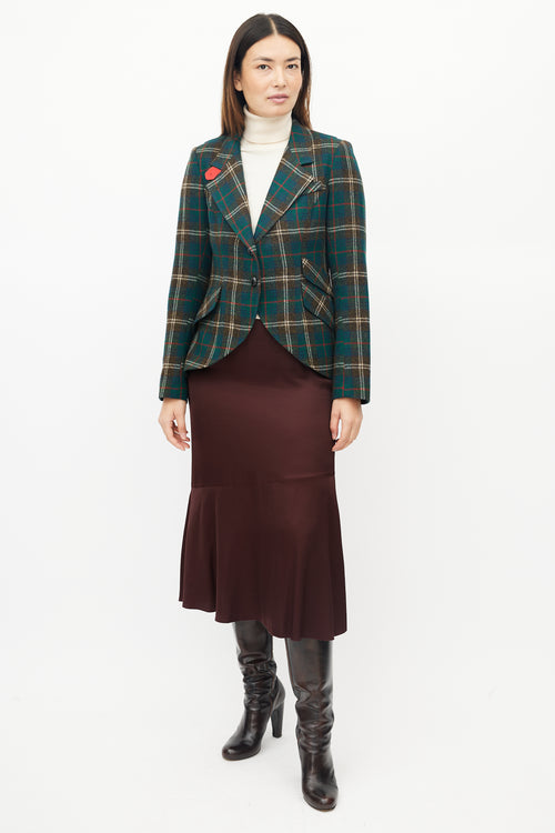 Smythe Green 
Red Wool Plaid Blazer