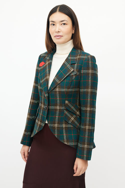 Smythe Green 
Red Wool Plaid Blazer