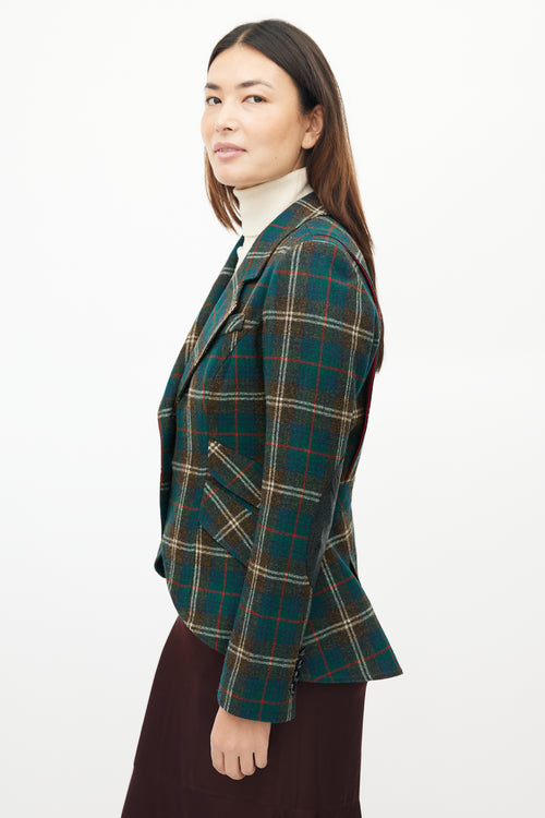 Smythe Green 
Red Wool Plaid Blazer