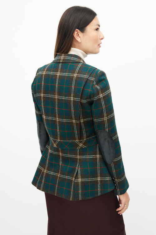 Smythe Green 
Red Wool Plaid Blazer