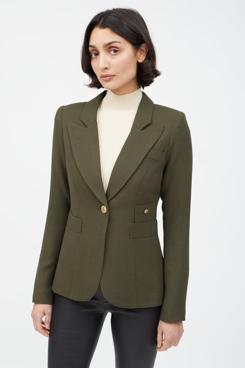 Smythe Green Wool Duchess Blazer