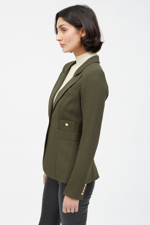 Smythe Green Wool Duchess Blazer