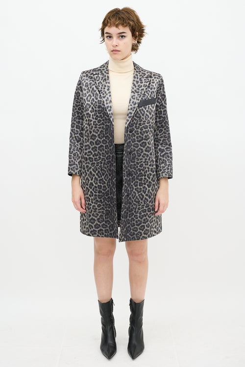 Smythe Grey 
Black Satin Printed Coat