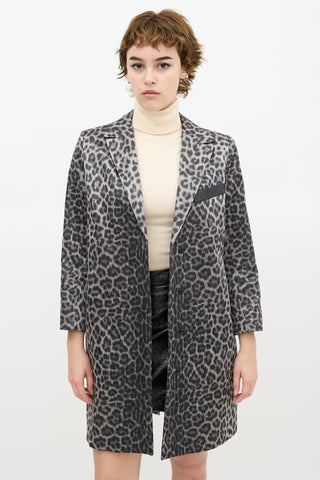 Smythe Grey 
Black Satin Printed Coat