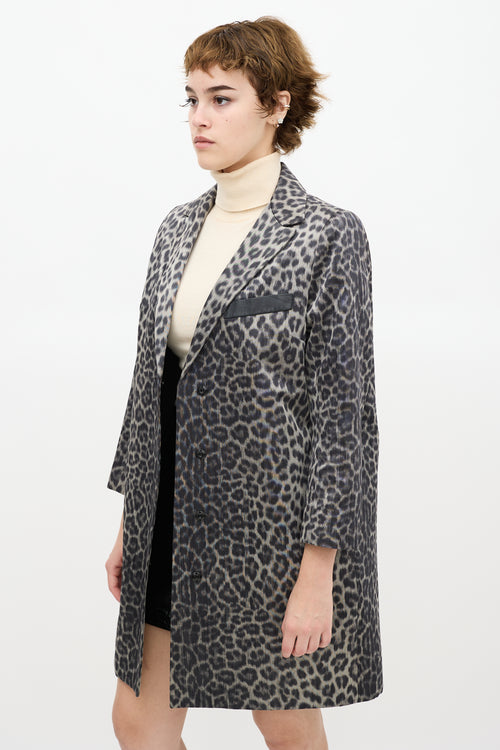 Smythe Grey 
Black Satin Printed Coat