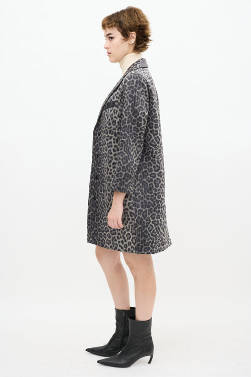 Smythe Grey 
Black Satin Printed Coat