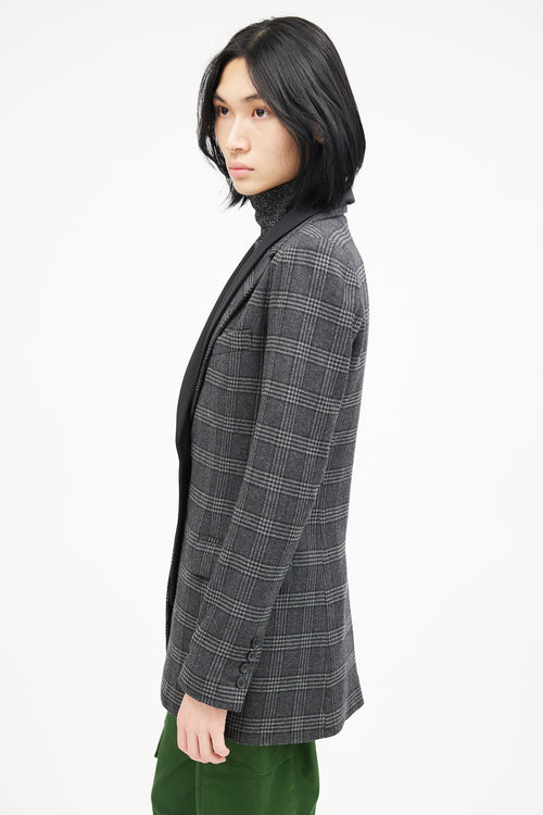 Smythe Grey 
Black Wool Plaid Blazer