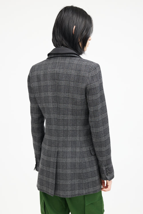 Smythe Grey 
Black Wool Plaid Blazer