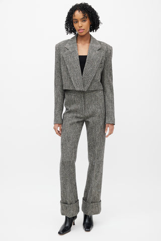 Smythe Grey 
Black Wool Tweed Two Piece Suit