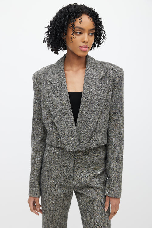 Smythe Grey 
Black Wool Tweed Two Piece Suit