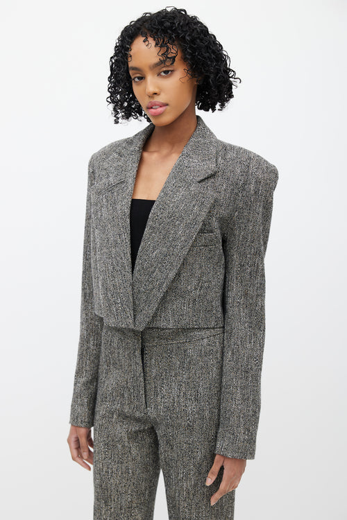 Smythe Grey 
Black Wool Tweed Two Piece Suit