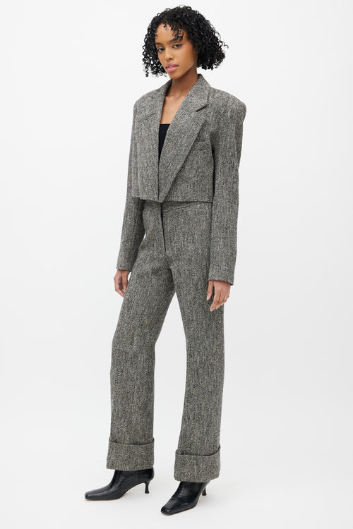 Smythe Grey 
Black Wool Tweed Two Piece Suit