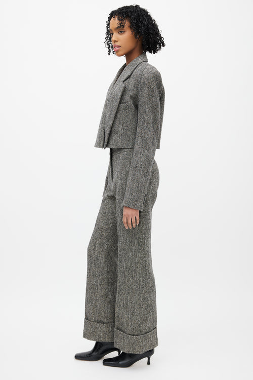 Smythe Grey 
Black Wool Tweed Two Piece Suit