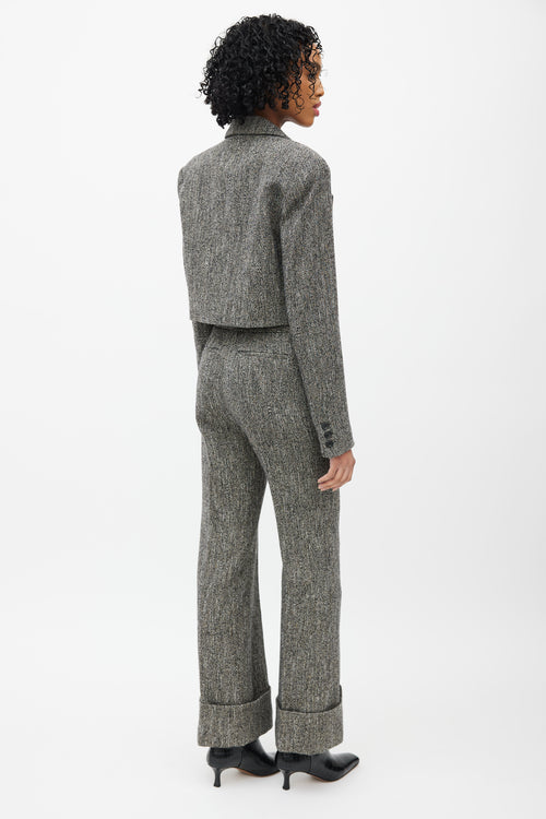 Smythe Grey 
Black Wool Tweed Two Piece Suit