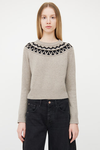 Smythe Grey 
Black Cashmere Fair Isle Sweater