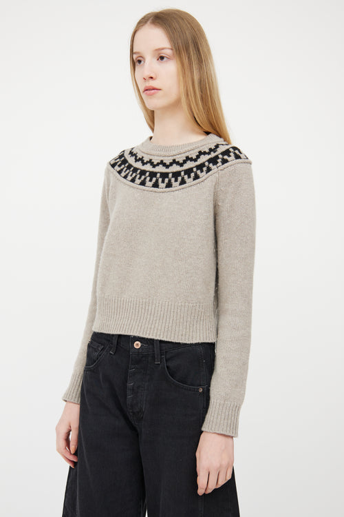 Smythe Grey 
Black Cashmere Fair Isle Sweater