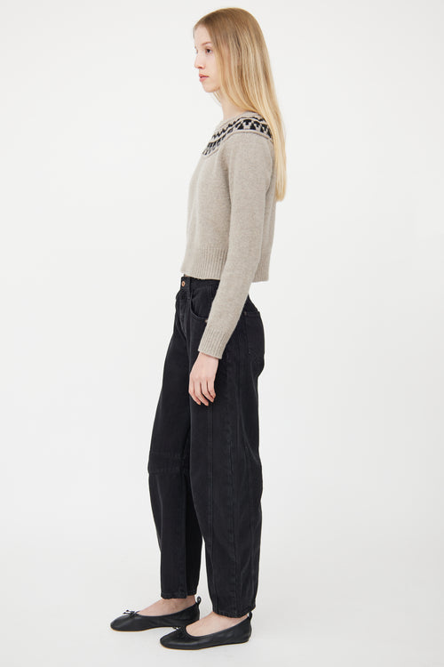 Smythe Grey 
Black Cashmere Fair Isle Sweater