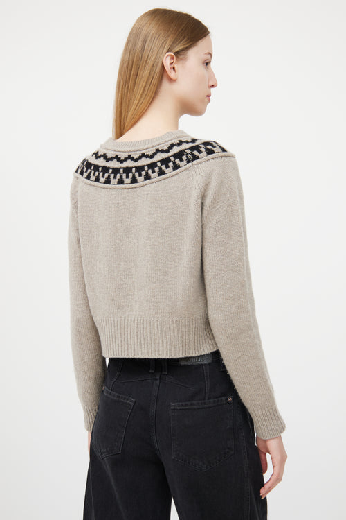 Smythe Grey 
Black Cashmere Fair Isle Sweater