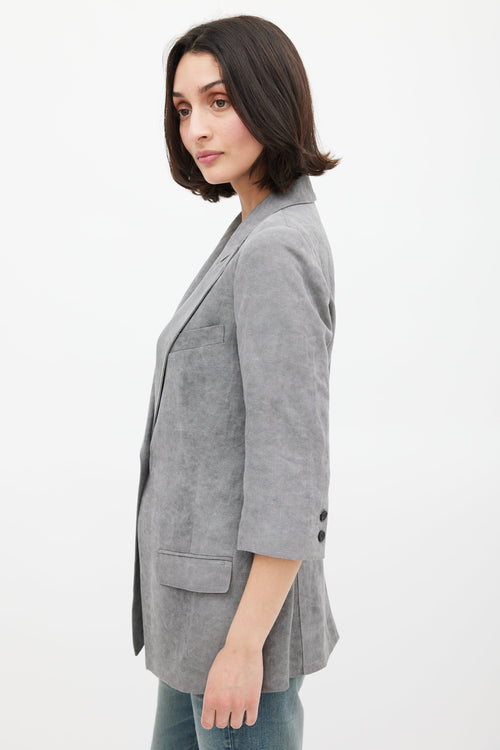 Smythe Grey Linen Three Quarter Sleeve Blazer