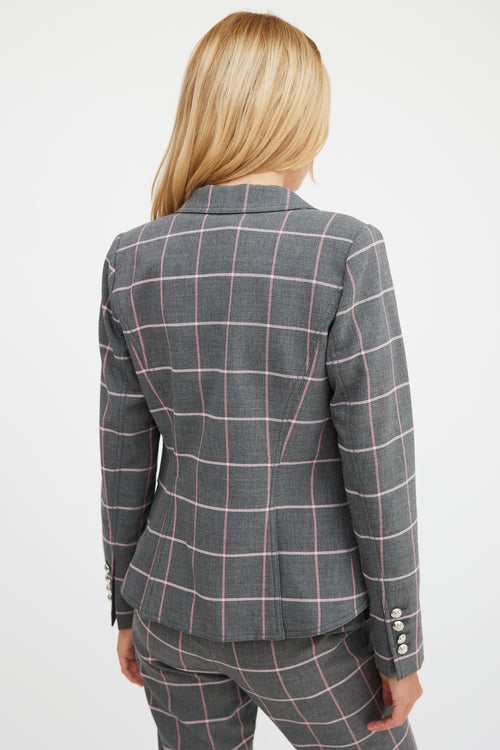 Smythe Grey 
Pink Plaid Three Piece Suit