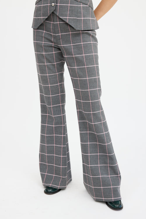 Smythe Grey 
Pink Plaid Three Piece Suit