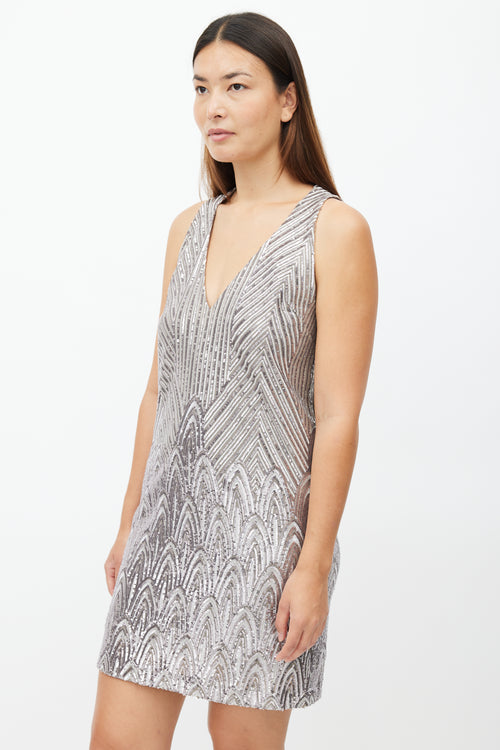 Smythe Grey Sequin Metallic Dress