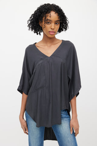 Smythe Grey V-Neck Top